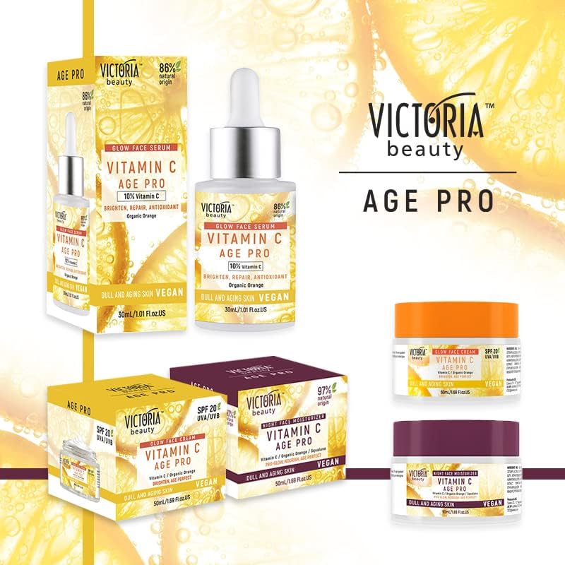 Victoria Beauty Vitamin C Face Cream with 20 SPF - Dark Spot Treatment - Vegan, 82% Natural