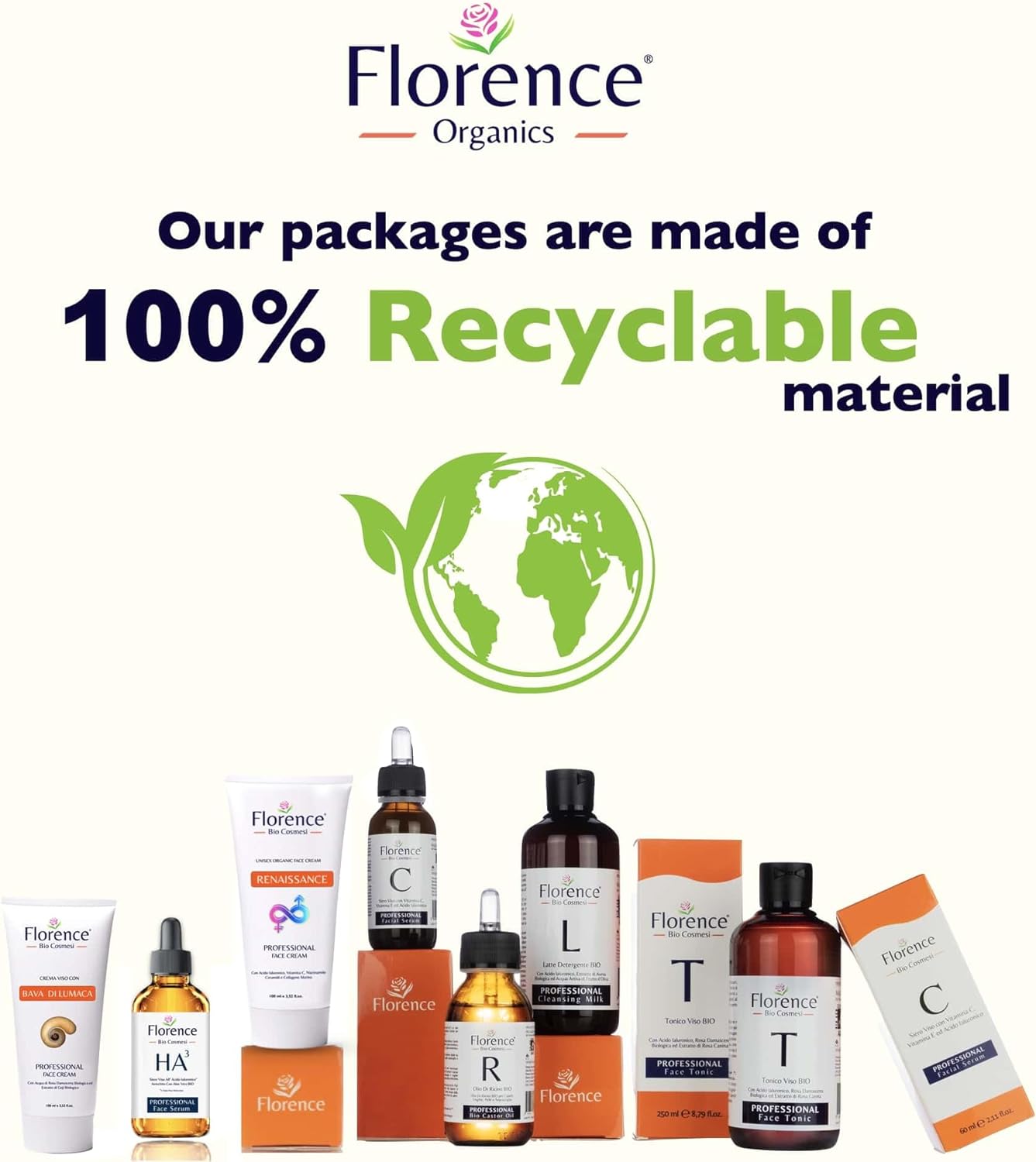 Big 2oz. ORGANIC Vitamin C Serum & Hyaluronic Acid for Face/Neck/Eye Contour