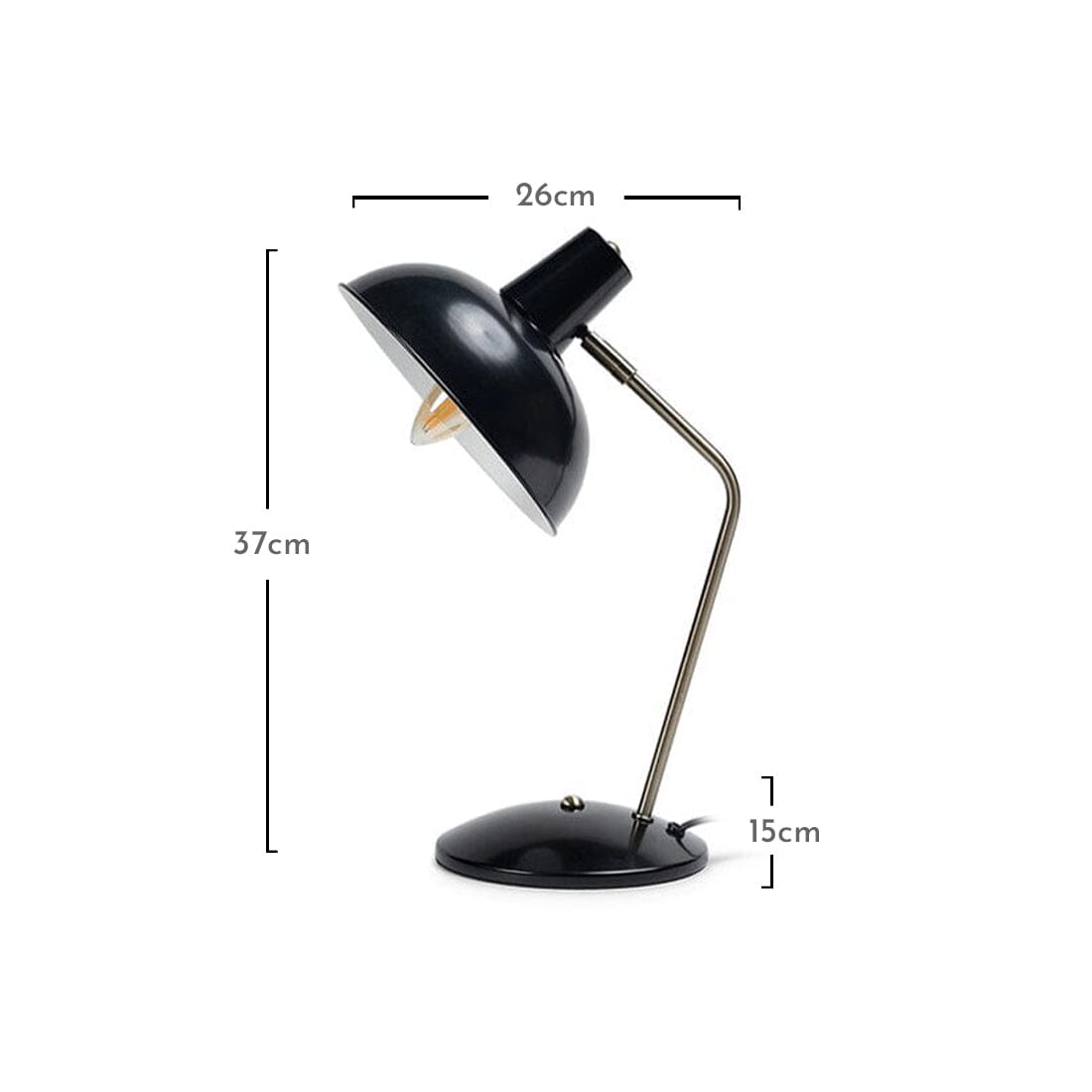 Shildon 37cm Metal Desk Lamp - Black