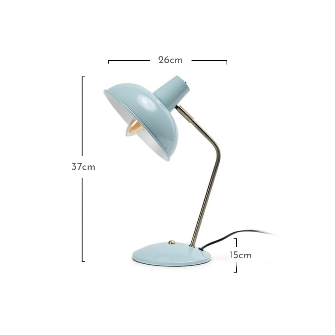 Shildon 37cm Metal Desk Lamp - Duck Egg Blue