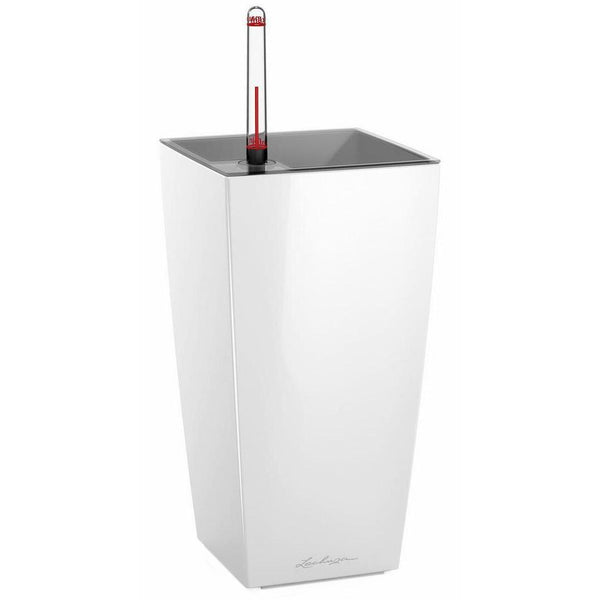 LECHUZA MINI CUBI Table Poly Resin Table Self-watering Planter with Substrate and Water Level Indicator