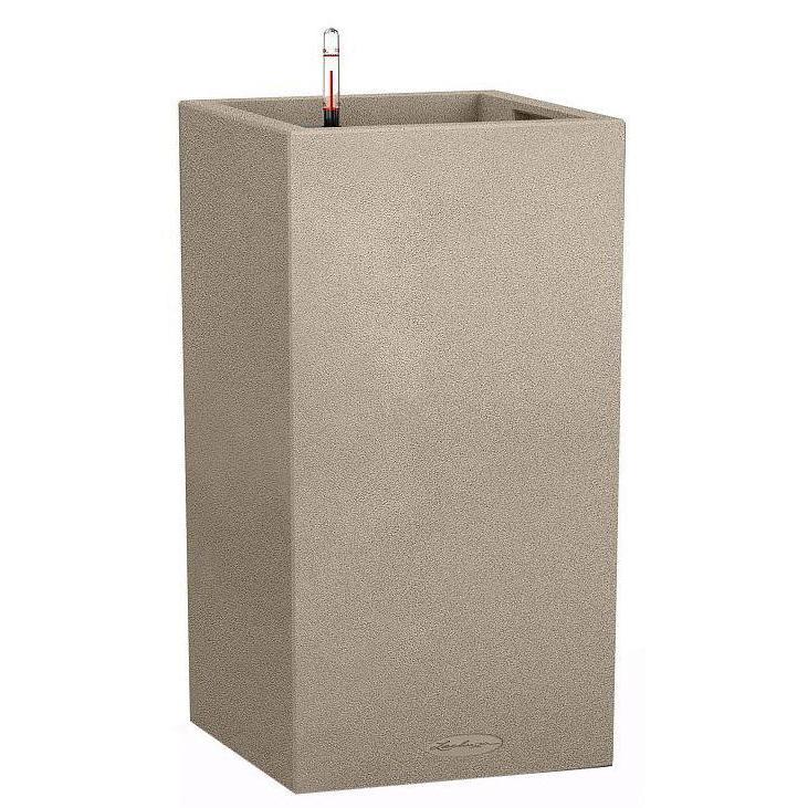 LECHUZA CANTO Stone 30 High Poly Resin Floor Self-watering Planter with Substrate and Water Level Indicator