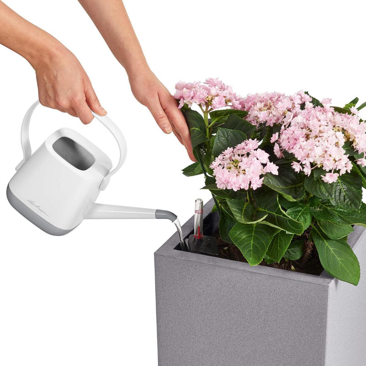 LECHUZA CANTO Stone 30 High Poly Resin Floor Self-watering Planter with Substrate and Water Level Indicator