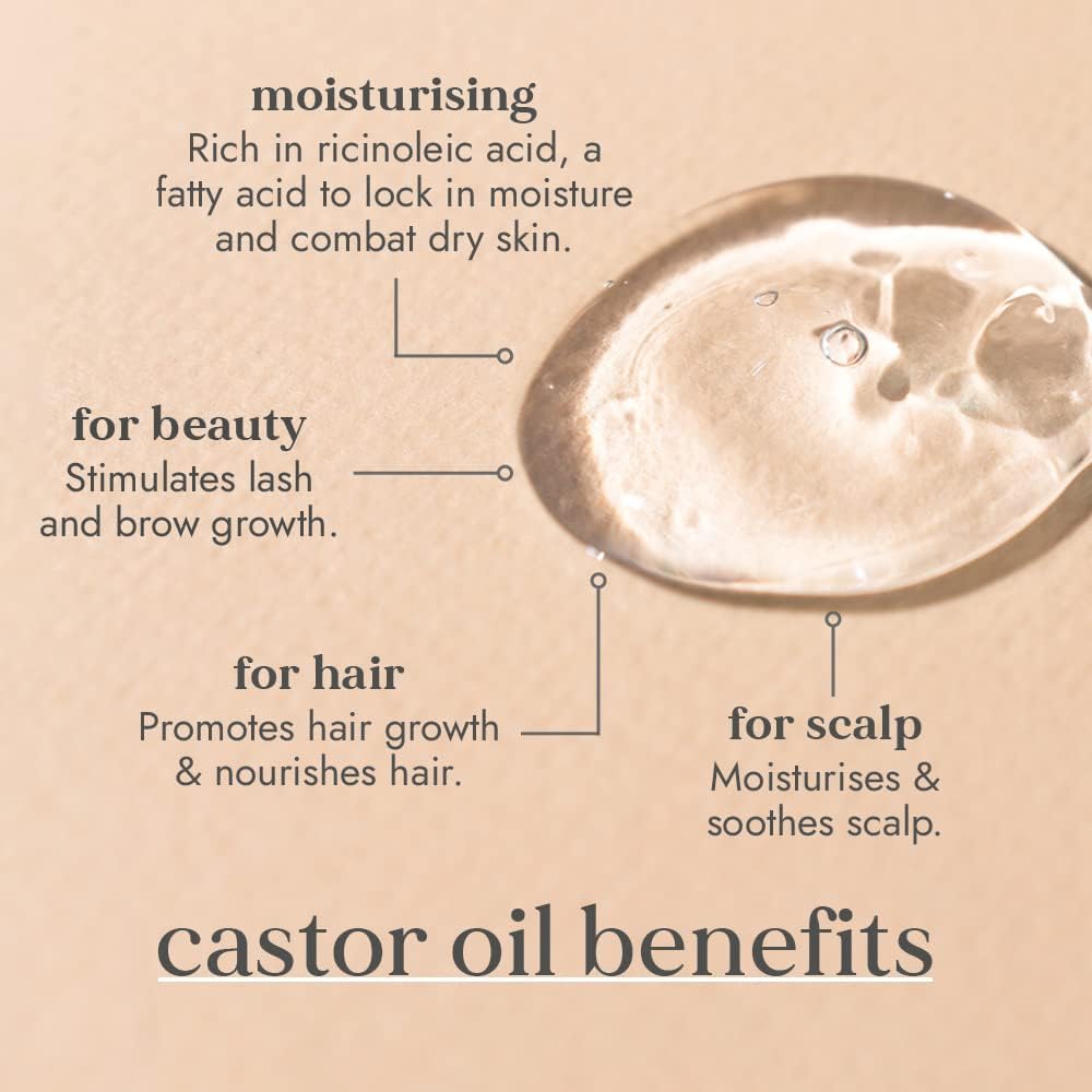 Fushi Organic Castor Oil 250ml 100% Pure Cold & Fresh-Pressed For Dry Skin