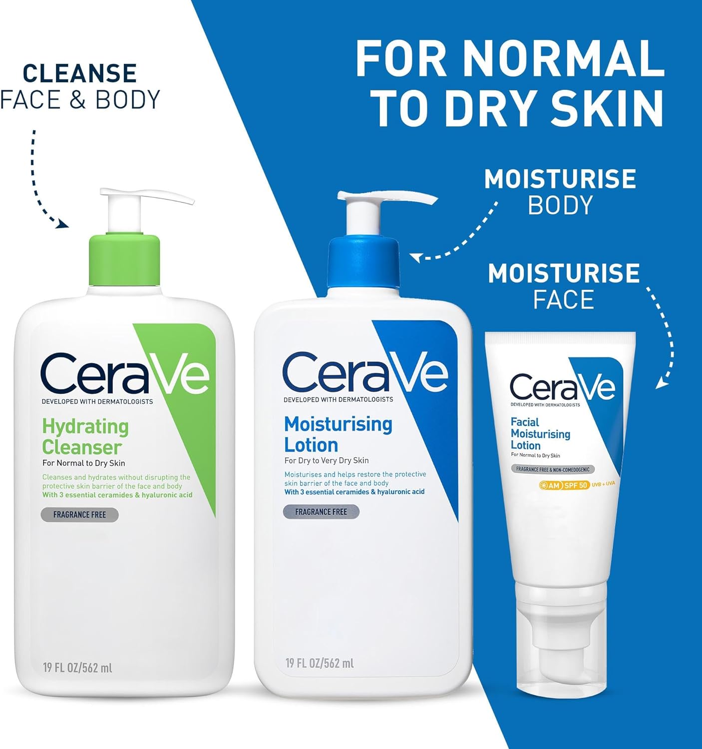 CeraVe Moisturising Lotion, With Hyaluronic Acid And 3 Essential Ceramides 236ml