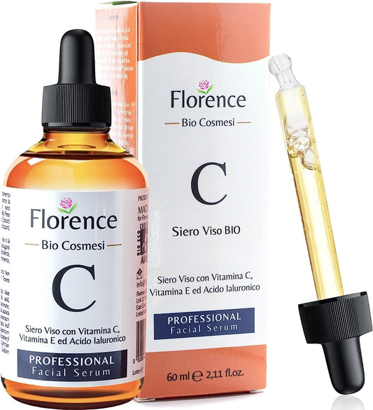 Big 2oz. ORGANIC Vitamin C Serum & Hyaluronic Acid for Face/Neck/Eye Contour