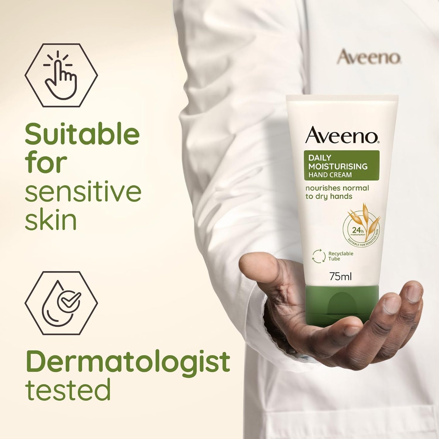 Aveeno Daily Moisturising Hand Cream, With Nourishing Oat, 75ml