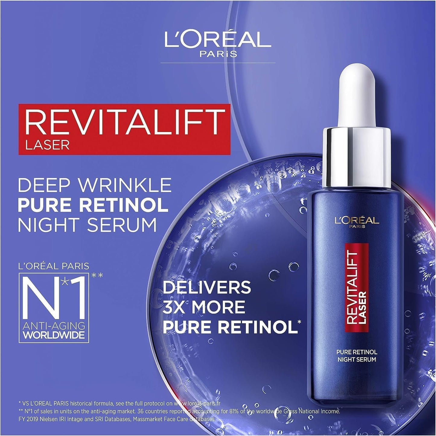 L'Oreal Paris Revitalift Laser Pure Retinol Deep Anti-Wrinkle Night Serum, 30ml