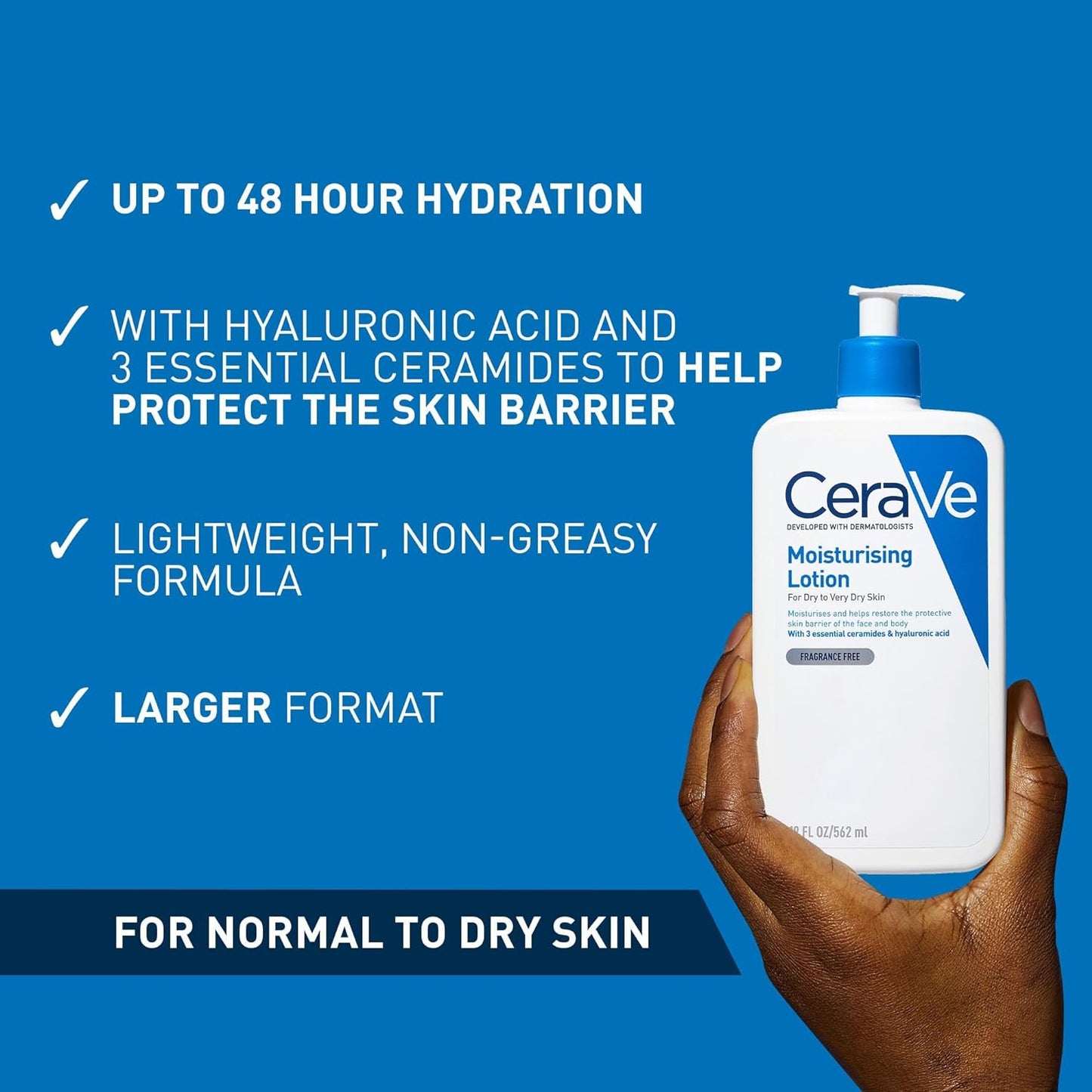 CeraVe Moisturising Lotion, With Hyaluronic Acid And 3 Essential Ceramides 236ml
