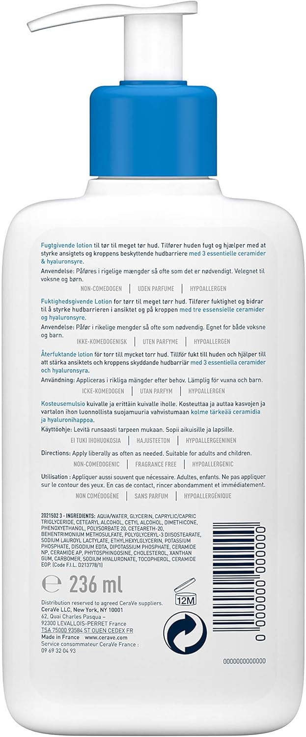 CeraVe Moisturising Lotion, With Hyaluronic Acid And 3 Essential Ceramides 236ml