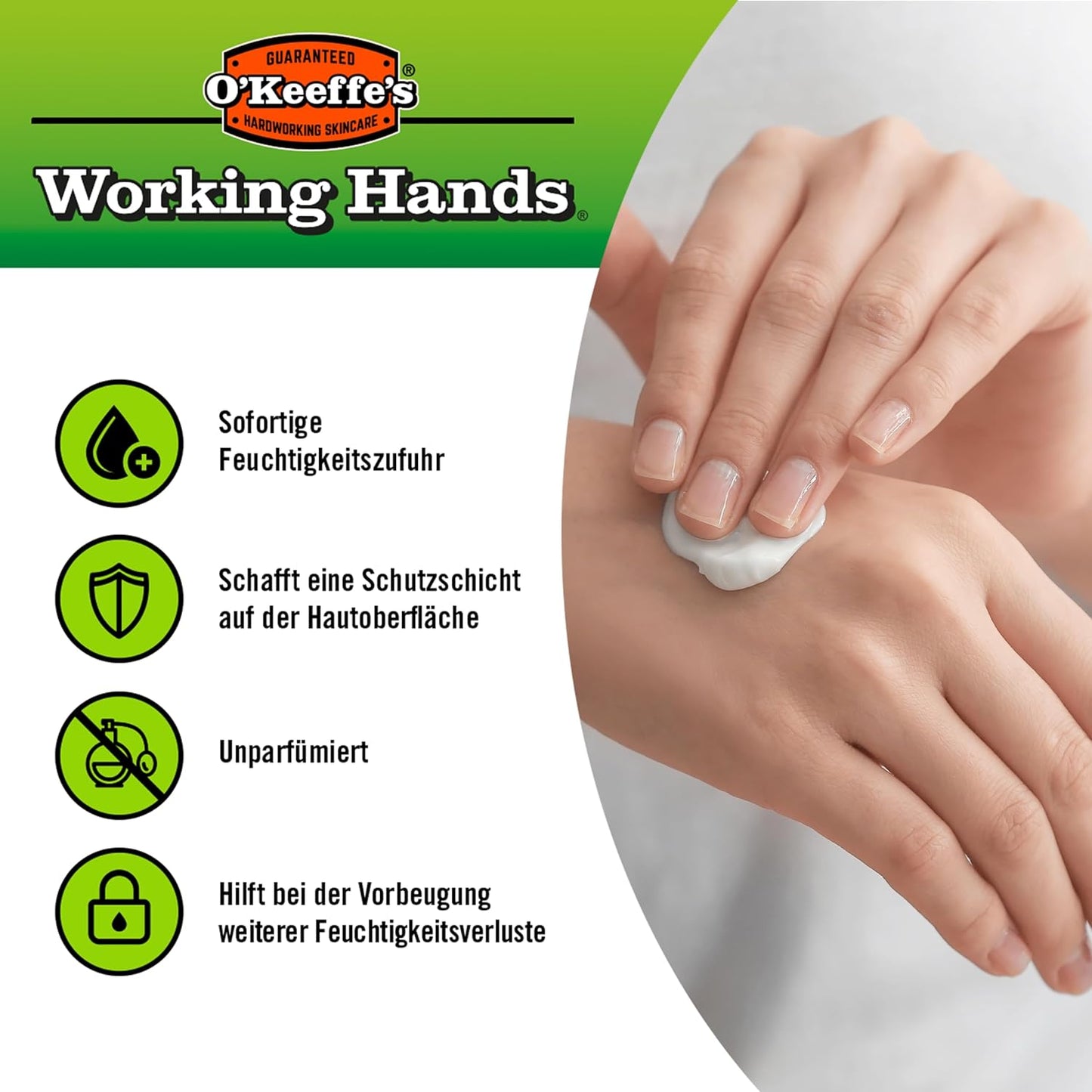 O’Keeffe’s Working Hands, 96g Jar - Hand Cream for Extremely Dry, Cracked Hands | Instantly Boosts Moisture Levels, Creates a Protective Layer & Prevents Moisture Loss