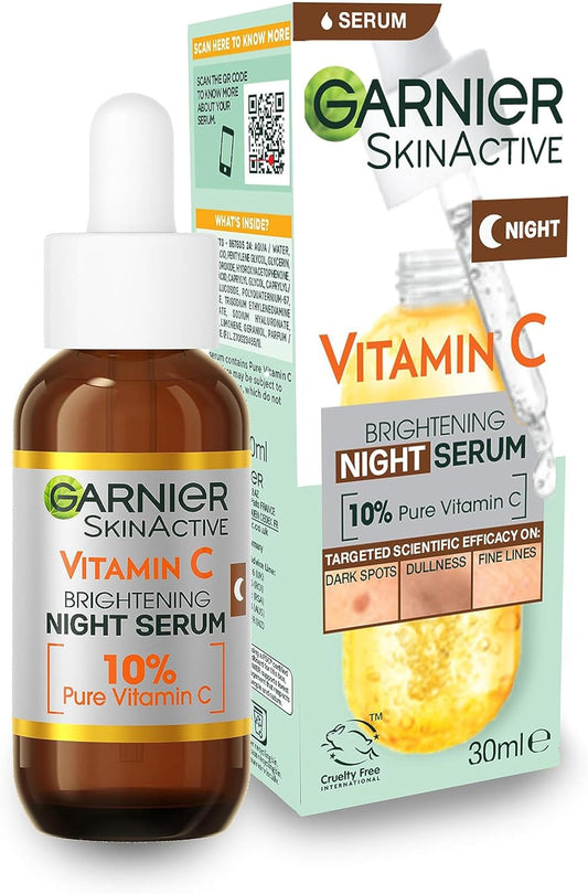 Garnier Targeted Anti Dark Spot Night Serum for Face, With 10% Pure Vitamin C, 30 ml