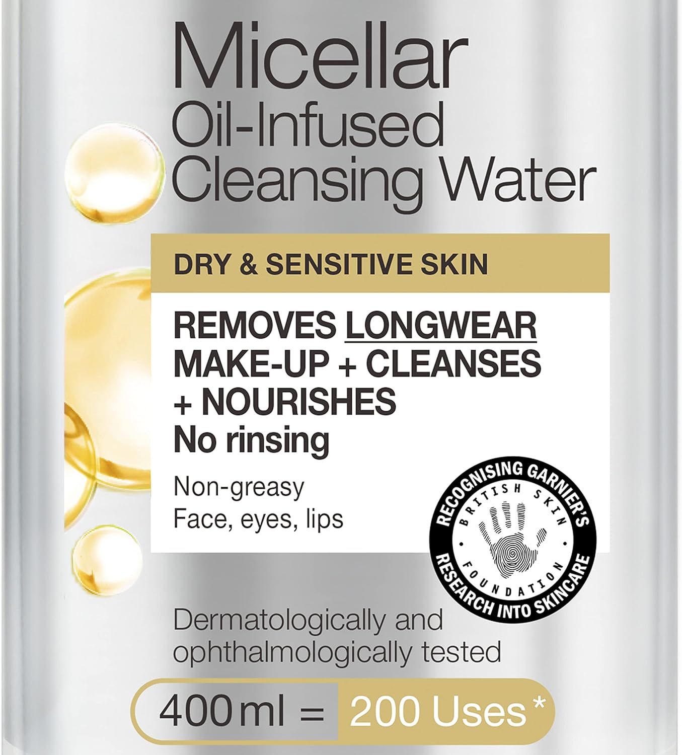 Garnier Micellar Cleansing Water, Oil-Infused, 400ml