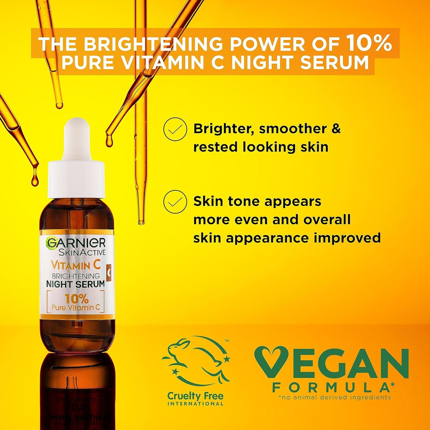 Garnier Targeted Anti Dark Spot Night Serum for Face, With 10% Pure Vitamin C, 30 ml