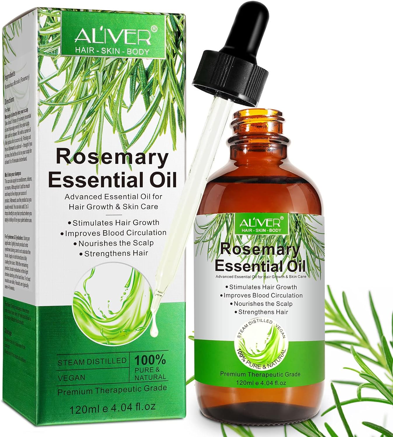Rosemary Oil for Hair Growth & Skin Care - 100% Pure Rosemary Essential Oil