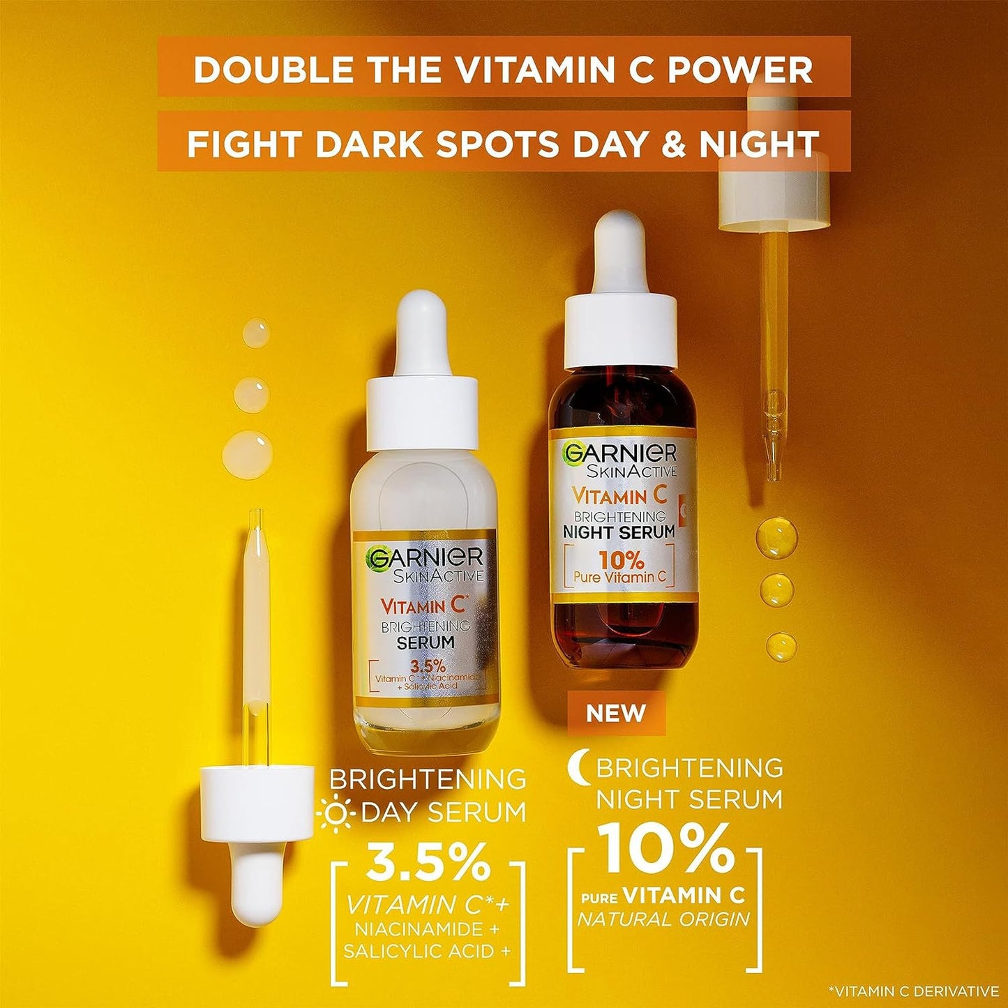 Garnier Targeted Anti Dark Spot Night Serum for Face, With 10% Pure Vitamin C, 30 ml