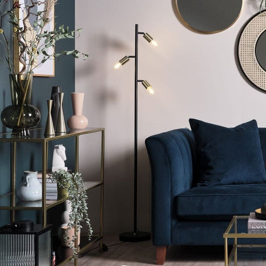 Enborne 152cm Metal Floor Lamp - Black