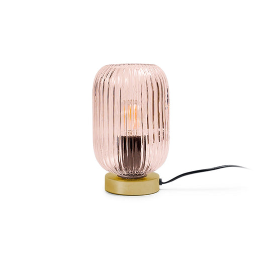 Elland 22.5cm Glass Table Lamp, Blush Pink & Gold