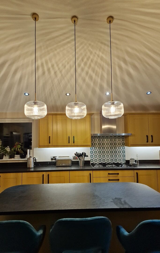 Elland 25cm Single Glass Pendant Light, Chrome