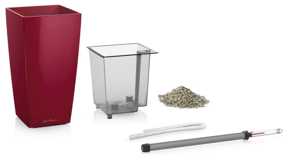 LECHUZA MINI CUBI Table Poly Resin Table Self-watering Planter with Substrate and Water Level Indicator